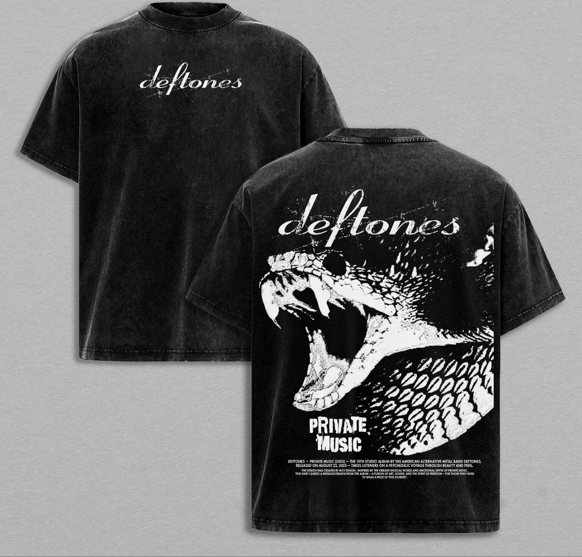 Deftones Private Music Album – Washed Tee Cotton Menswear Top  | SEP 34