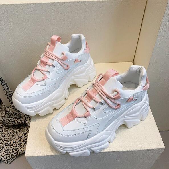 Reaper unit worldwide Modern Thick Platform Sneakers White Woman Vulcanize Shoes Luxury Tennis Sneakers Trainers Lace Up Fashion Comfortable Walking Footwear New Lightweight Sneakers
