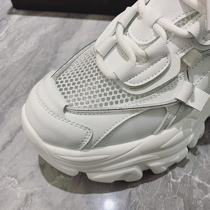 Reaper unit worldwide Modern Thick Platform Sneakers White Woman Vulcanize Shoes Luxury Tennis Sneakers Trainers Lace Up Fashion Comfortable Walking Footwear New Lightweight Sneakers