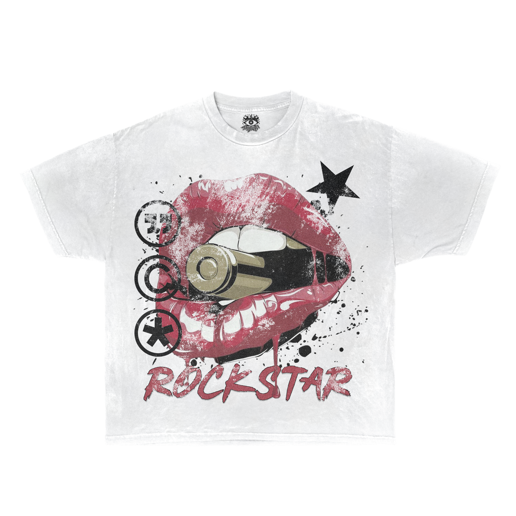Reaper unit worldwide Rockstar Streetwear White Cotton Tee Casual Wardrobe Essential True To Size For Confident Everyday Style