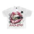 Reaper unit worldwide Rockstar Streetwear White Cotton Tee Casual Wardrobe Essential True To Size For Confident Everyday Style