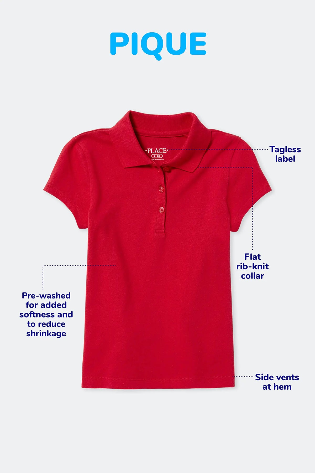 The Children's Place boys Long Sleeve Pique Polo Small Nautico Single - # BOAA11510008