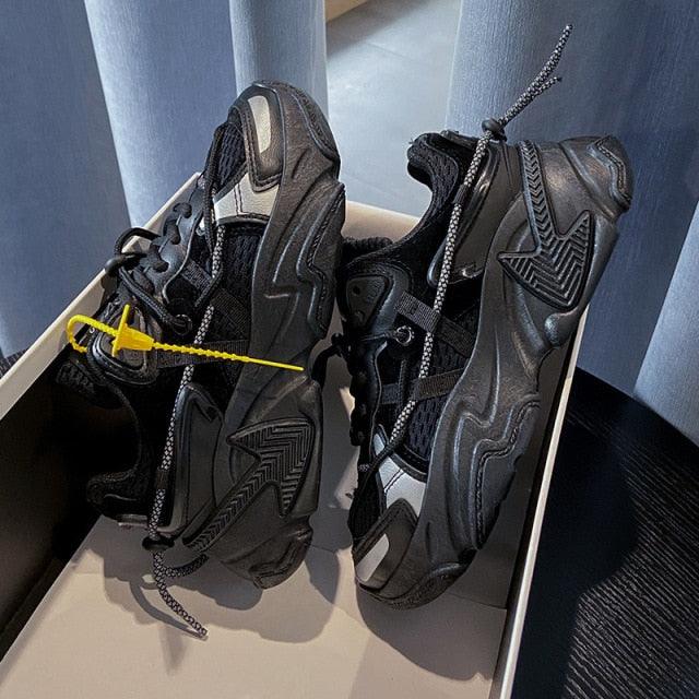 Reaper unit worldwide Women Fashion Sneakers Casual Leather Sports Shoes Sneakers Comfortable Walking Footwear Fashion New Lightweight Casual Thick Sneakers