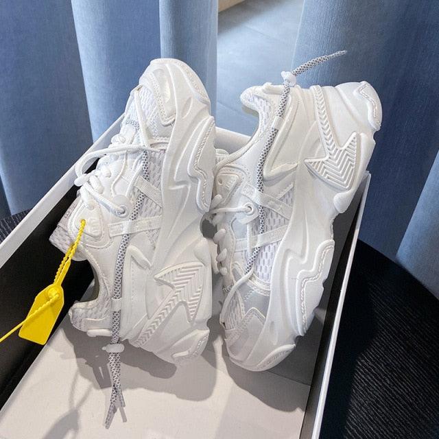 Reaper unit worldwide Women Fashion Sneakers Casual Leather Sports Shoes Sneakers Comfortable Walking Footwear Fashion New Lightweight Casual Thick Sneakers