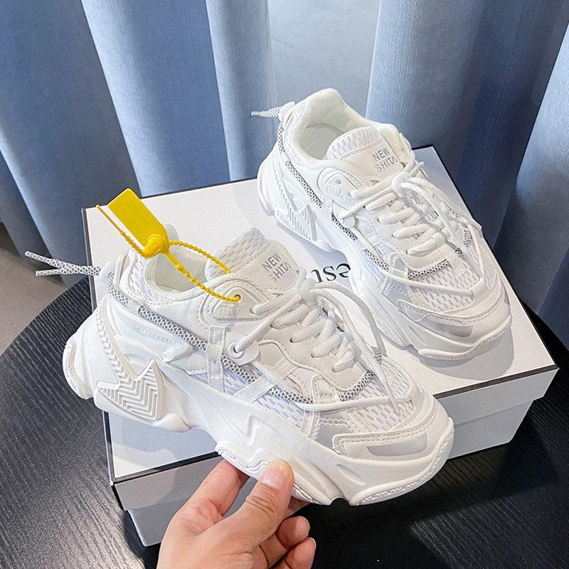 Reaper unit worldwide Women Fashion Sneakers Casual Leather Sports Shoes Sneakers Comfortable Walking Footwear Fashion New Lightweight Casual Thick Sneakers