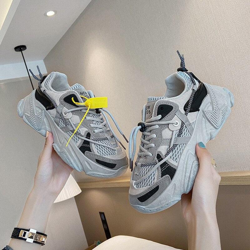 Reaper unit worldwide Women Fashion Sneakers Casual Leather Sports Shoes Sneakers Comfortable Walking Footwear Fashion New Lightweight Casual Thick Sneakers