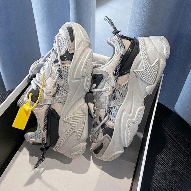 Reaper unit worldwide Women Fashion Sneakers Casual Leather Sports Shoes Sneakers Comfortable Walking Footwear Fashion New Lightweight Casual Thick Sneakers