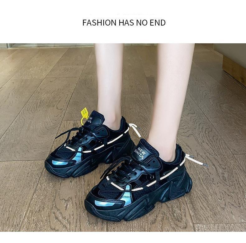 Reaper unit worldwide Women Fashion Sneakers Casual Leather Sports Shoes Sneakers Comfortable Walking Footwear Fashion New Lightweight Casual Thick Sneakers