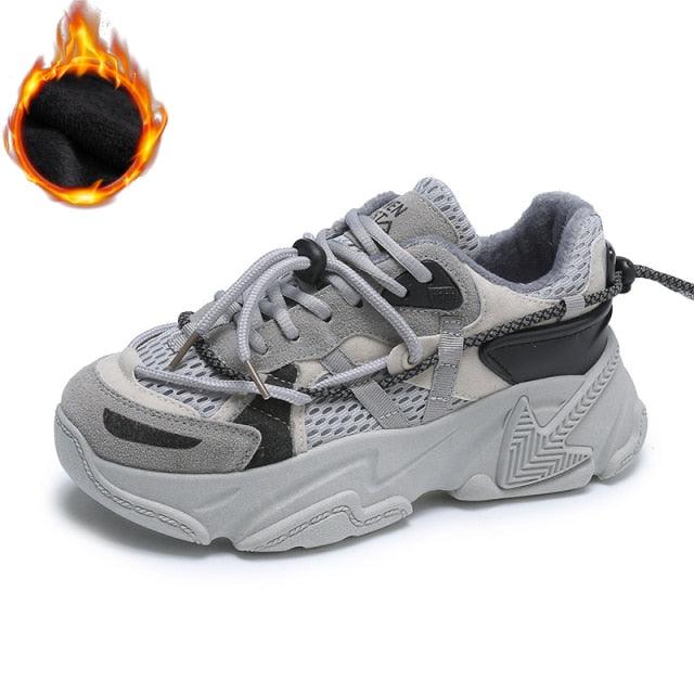 Reaper unit worldwide Women Fashion Sneakers Casual Leather Sports Shoes Sneakers Comfortable Walking Footwear Fashion New Lightweight Casual Thick Sneakers