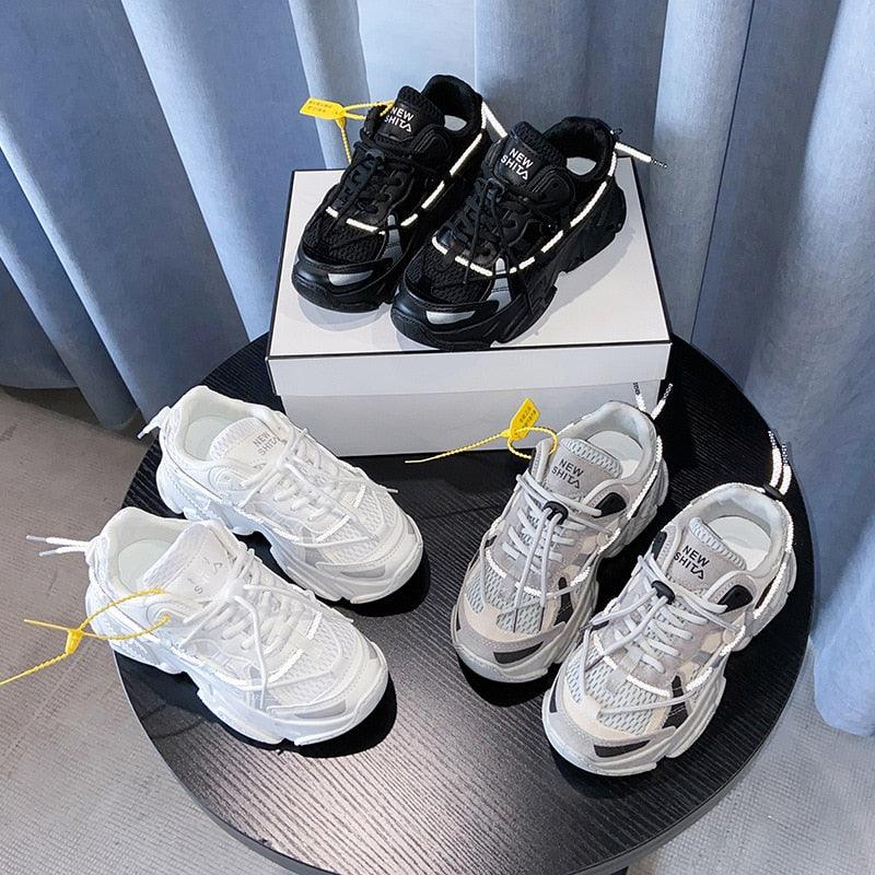 Reaper unit worldwide Women Fashion Sneakers Casual Leather Sports Shoes Sneakers Comfortable Walking Footwear Fashion New Lightweight Casual Thick Sneakers